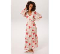 Maxikleid ANISTON CASUAL, Damen, Gr. 44, N-Gr, bunt (creme, hummer, rose, apricot, grün, gelb, braun), Crêpe, Obermaterial: 100% Polyester. Futter: 100% Polyester, bedruckt, geblümt, figurumspielend k