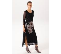 Maxikleid ANISTON CASUAL, Damen, Gr. 44, N-Gr, schwarz (schwarz, creme, grün, altrosa, braun, beige), Netz, Obermaterial: 95% Polyester, 5% Elasthan. Futter: 100% Polyester, bedruckt, geblümt, figurbe