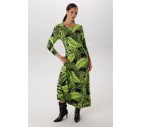 Maxikleid ANISTON SELECTED, Damen, Gr. 40, N-Gr, kiwigrün, schwarz, Jersey, Obermaterial: 95% Viskose, 5% Elasthan, bedruckt, geblümt, gemustert, figurumspielend knöchelfrei, Rundhals, Kleider Maxikle