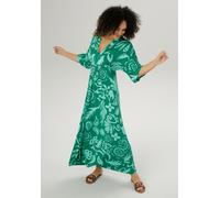 Maxikleid ANISTON SELECTED, Damen, Gr. 44, N-Gr, grün (dunkelgrün, grün), Single Jersey, Obermaterial: 95% Viskose, 5% Elasthan, bedruckt, lässig geschnitten knöchelfrei, V-Ausschnitt, weit, Kleider S