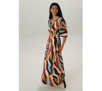 Maxikleid ANISTON SELECTED, Damen, Gr. 46, N-Gr, bunt (braun, rose, türkis, flieder, terra, camel, beige, anthra, schwarz), Single Jersey, Obermaterial: 95% Viskose, 5% Elasthan, bedruckt, gemustert, 