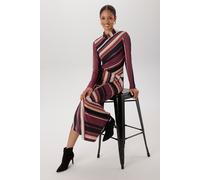 Maxikleid ANISTON SELECTED, Damen, Gr. 48, N-Gr, braun (camel, bordeaux, beige, schwarz, terra), Jersey, Obermaterial: 95% Polyester, 5% Elasthan, bedruckt, gestreift, figurumspielend Midi, Kleider Ma