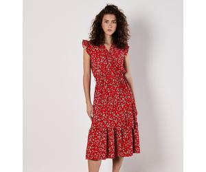 Maxikleid APRICOT "Geblümtes Bardot-Maxikleid", Damen, Gr. M (38), N-Gr, rot, Obermaterial: 60% Viskose LENZING ECOVERO CV LenzEcov. 40% Viskose CV., geblümt, Kleider Maxikleid, mit Smokdetails (82850