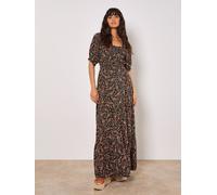 Maxikleid APRICOT "Geblümtes Paisley-Maxikleid", Damen, Gr. M (38), N-Gr, schwarz, gewebt, Obermaterial: 100% Viskose CV., geblümt, normal, Puffärmel, Kleider Maxikleid, mit elastischen Details (26399