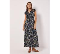 Maxikleid APRICOT "Maxikleid", Damen, Gr. L (40), N-Gr, blau (navy), gewebt, Obermaterial: 100% Viskose CV., geblümt, normal, V-Ausschnitt, mit Gummizug, Kleider Maxikleid, mit Blumenmuster (29825718-