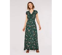 Maxikleid APRICOT "Maxikleid", Damen, Gr. M (38), N-Gr, grün, gewebt, Obermaterial: 100% Viskose CV., geblümt, normal, V-Ausschnitt, mit Gummizug, Kleider Maxikleid, mit Blumenmuster (90242356-38) grü