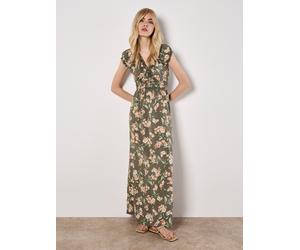 Maxikleid APRICOT "Maxikleid", Damen, Gr. S (36), N-Gr, grün (khaki), gewebt, Obermaterial: 100% Viskose CV., geblümt, schmal, Kleider Maxikleid, mit Blumenmuster (14819526-36) khaki