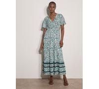 Maxikleid APRICOT "Maxikleid mit Paisley-Print", Damen, Gr. M (38), N-Gr, weiß, gewebt, Obermaterial: 90% Viskose CV. 10% Polyamid PA., gemustert, V-Ausschnitt, Kleider Maxikleid, mit Stufen (88080038