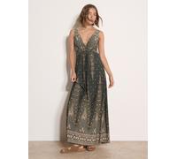 Maxikleid APRICOT "Paisley-Maxikleid", Damen, Gr. M (38), N-Gr, grün, gewebt, Obermaterial: 95% Polyester PES. 5% Elasthan EL., gemustert, normal, V-Ausschnitt, Kleider Maxikleid, mit Taillenband (446
