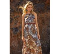 Maxikleid APRICOT "Paisley Neckholder Kleid", Damen, Gr. XS (34), N-Gr, weiß (stein), gewebt, Obermaterial: 100% Polyester PES., bedruckt, Kleider Maxikleid, mit Taillenbindeband (68978107-34) stein