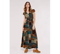 Maxikleid APRICOT "Patchworkkleid", Damen, Gr. M (38), N-Gr, braun, gewebt, Obermaterial: 100% Viskose CV., gemustert, V-Ausschnitt, Fledermausärmel, Kleider Maxikleid, mit Smokdetails (85013523-38) b