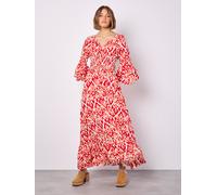 Maxikleid APRICOT "Swirl Smock Maxikleid", Damen, Gr. XS (34), N-Gr, rot, Obermaterial: 100% Viskose CV., gemustert, Kleider Maxikleid, mit Rüschenärmeln (71428058-34) rot