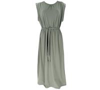 Maxikleid aus Bio-Baumwolle, langes Basic Kleid mit Gürtel, khaki, M