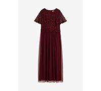 Maxikleid aus feinem Tüll mit Paillettenstickerei 38