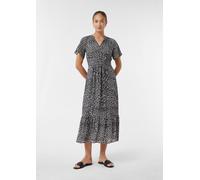Maxikleid aus strukturiertem Chiffon schwarz|grau 38