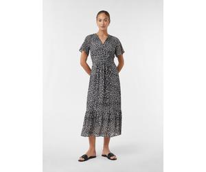 Maxikleid aus strukturiertem Chiffon schwarz|grau 38