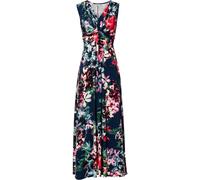 Maxikleid BONPRIX, Damen, Gr. 32/34 (XS), N-Gr, bunt (dunkelblau geblümt (länge: regulär)), Jersey, Obermaterial: 95% Polyester, 5% Elasthan, bedruckt, geblümt, ausgestellt lang, V-Ausschnitt, Kleider