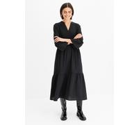 Maxikleid BONPRIX, Damen, Gr. 40, N-Gr, schwarz (schwarz (länge: regulär)), Obermaterial: 100% Baumwolle, oversize, Kleider Maxikleid, für Frühjahr und Sommer, aus reiner Baumwolle, Oversize-Fit (3635