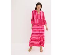 Maxikleid BONPRIX, Damen, Gr. 42, N-Gr, rot, pink bedruckt (länge: regulär), Obermaterial: 100% Viskose, A-Linie, Kleider Maxikleid, aus fließender Viskose, mit Stufen-Rock, A-Linie Passform (90364459