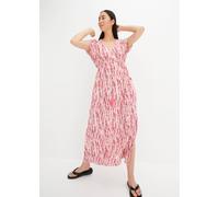 Maxikleid BONPRIX, Damen, Gr. 48, N-Gr, violett, natur bedruckt, Obermaterial: 100% Viskose, ausgestellt, Kleider Maxikleid, mit Batik-Print, ausgestellte Passform, aus Viskose, Kurzarm-Design (978377