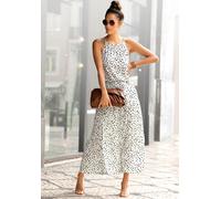 Buffalo Maxikleid, mit Pünktchendruck TOPSELLER 42, N-Gr weiß Damen Sommerkleider Kleider Maxikleid 42, N-Gr weiß, bedruckt