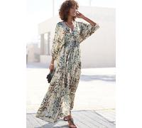 Maxikleid BUFFALO Gr. 34, N-Gr, bunt (bedruckt) Damen Kleider Strandkleider mit Schlangenmuster und V-Ausschnitt, Sommerkleid, causal-chic (14548800-34)