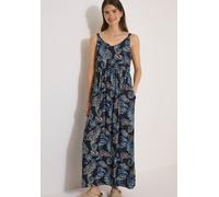 Maxikleid CECIL, Damen, Gr. XL (44), US-Größen, blau (universal blau), Stoff, Obermaterial: 100% Viskose. Futter: 100% Baumwolle, Paisley, normal lang, V-Ausschnitt, abgesteppt, Kleider Maxikleid, aus