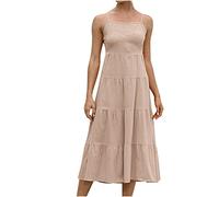 Maxikleid Damen Frühlingsangebote Festlich Ballkleid Minikleid Knielang Maxikleider meine bestellungen anzeigen Lose 3/4 Arm V-Ausschnitt A-Linie Blumenkleid Brautjungfer V-Ausschnitt Split Maxi