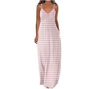 Maxikleid Damen Frühlingsangebote Schulterfrei Elegant Freizeitkleid Dating-Kleid Vintage Elegante Kleider Ärmellos Faltenkleider Herbst Sexy Elegant Kleid Freizeit Ärmellos Boho Strandkleid mei