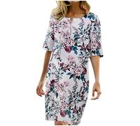 Maxikleid Damen Frühlingsangebote V-Ausschnitt Blumenkleid Loose T-Shirt Kleid Floral Minikleid Elegantes Einfarbiges Swing Kleid meine bestellungen anzeigen Bandeau Boho Kleid Schulterfrei Eleg