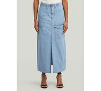 Maxikleid G-STAR "Belted Cargo Long Rock", Damen, Gr. 26, Normalgrößen, faded breeze, Obermaterial: 100% Baumwolle, Kleider Maxikleid (30706648-26) faded breeze