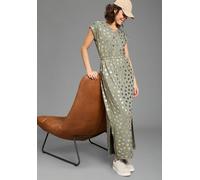 Maxikleid KANGAROOS, Damen, Gr. 42, N-Gr, khaki, Jersey, Obermaterial: 95% Polyester, 5% Elasthan, figurbetont knöchellang, V-Ausschnitt, angeschnitten,mit Aufschlag, Kleider Maxikleid, knöchellang, f