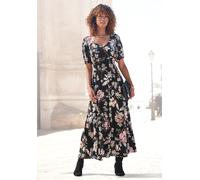 LASCANA Maxikleid Damen schwarz bedruckt Gr.44