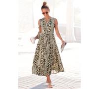 LASCANA Maxikleid Damen grün-taupe-bedruckt Gr.46