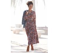 Maxikleid LASCANA Gr. 38, N-Gr, bunt (floral, bedruckt) Damen Kleider Strandkleider mit Blümchenprint (85902423-38)