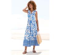 LASCANA Maxikleid Damen blau-creme bedruckt Gr.38