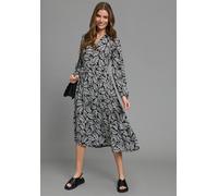 Maxikleid LAURA SCOTT, Damen, Gr. 42, N-Gr, schwarz-weiß (schwarz), Web, Obermaterial: 100% Viskose, bedruckt, Kleider Maxikleid, für Business, Casual, Frühling und Party, aus Viskose (30275849-42) sc