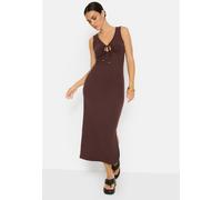 Maxikleid LSCN BY LASCANA, Damen, Gr. 34, N-Gr, braun (dunkelbraun), Rippware, Obermaterial: 63% Polyester, 33% Viskose, 4% Elasthan, unifarben, sehr figurbetont knöchelfrei, V-Ausschnitt, Kleider Max