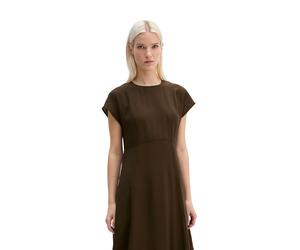 Maxikleid MARC O'POLO "aus Viskose-Mix", Damen, Gr. 36, Normalgrößen, burnt coffee, Obermaterial: 83% Viskose, 17% Polyamid, unifarben, regular fit wadenlang, Rundhals, Kleider Maxikleid (44439629-36)