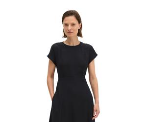Maxikleid MARC O'POLO "aus Viskose-Mix", Damen, Gr. 36, Normalgrößen, schwarz (deep night blau), Obermaterial: 83% Viskose, 17% Polyamid, unifarben, regular fit wadenlang, Rundhals, Kleider Maxikleid 