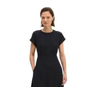Maxikleid MARC O'POLO "aus Viskose-Mix", Damen, Gr. 38, Normalgrößen, schwarz (deep night blau), Obermaterial: 83% Viskose, 17% Polyamid, unifarben, regular fit wadenlang, Rundhals, Kleider Maxikleid