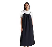 Maxikleid MARC O'POLO DENIM "aus Organic-Cotton-Mix", Damen, Gr. XXL, Normalgrößen, blau (blau depths), Obermaterial: 80% Baumwolle, 20% Polyamid, unifarben, relaxed fit wadenlang, paspeliert, Kleider
