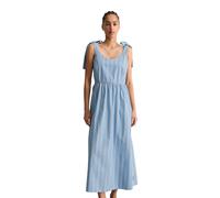 Maxikleid MARC O'POLO DENIM "aus Papertouch-Popeline", Damen, Gr. XS, Normalgrößen, light blau, Obermaterial: 100% Baumwolle, gestreift, slim fit kurz, V-Ausschnitt, normaler Saum, Kleider Maxikleid (