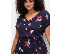 Maxikleid marine-gemustert 46