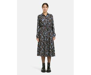 Maxikleid MILANO ITALY, Damen, Gr. 40, Normalgrößen, bunt (mocca print), Web, Material: 100% Viskose, bedruckt, gemustert, regular fit lang, hoch geschlossener Ausschnitt, Ärmel mit Ärmelschlitz 1-Kno