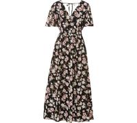 Maxikleid BONPRIX, Damen, Gr. 44, N-Gr, schwarz rosen, blüten (länge: regulär), Obermaterial: 100% Polyester. Futter: 100% Polyester, ausgestellt, Kleider Maxikleid, für den Alltag, aus Polyester, aus