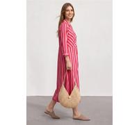 Street One Frauen Maxikleid mit Hemdkragen und Print in Rot, Gr: 44