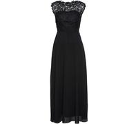 Maxikleid BONPRIX "Maxikleid mit Spitze", Damen, Gr. 50, N-Gr, schwarz, Spitze, Obermaterial: 100% Polyester. Futter: 100% Polyester. Spitze: 100% Polyester, unifarben, festlich, tailliert knöchellang