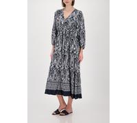 Maxikleid MONARI, Damen, Gr. 34, N-Gr, schwarz gem, Web, Obermaterial: 100% Viskose, gemustert, regular fit wadenlang, eingesetzt elastischer Bund, Kleider Maxikleid, Regular fit mit V-Ausschnitt (190