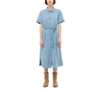 Maxikleid MUSTANG "Damen Style Camilla Dress", Damen, Gr. 40, hellblau, Popeline, 72% Lyocell, 28% Baumwolle, regular fit, Kleider Maxikleid (73200702-40) hellblau